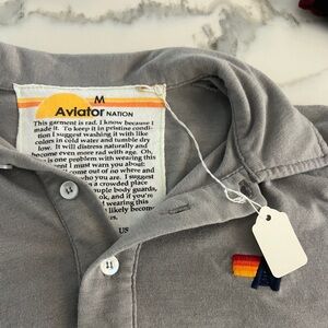 NWT-men’s medium Aviator Nation grey soft polo